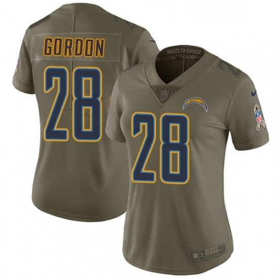 Womens Nike Los Angeles Chargers 28 Melvin Gordon Limited Olive 2017 Salute to Service NFL Jersey Womens Nike Los Angeles Chargers 28 Melvin Gordon Limited Olive 2017 Salute to Service NFL Jersey