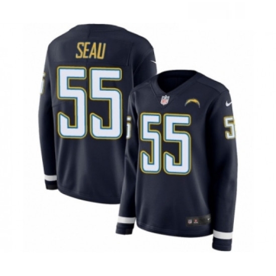 Womens Nike Los Angeles Chargers 55 Junior Seau Limited Navy Blue Therma Long Sleeve NFL Jersey Womens Nike Los Angeles Chargers 55 Junior Seau Limited Navy Blue Therma Long Sleeve NFL Jersey