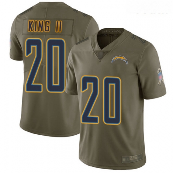 Chargers #20 Desmond King II Olive Youth Stitched Football Limited 2017 Salute to Service Jersey Chargers #20 Desmond King II Olive Youth Stitched Football Limited 2017 Salute to Service Jersey