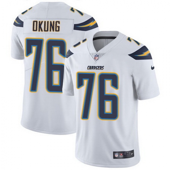 Nike Chargers #76 Russell Okung White Youth Stitched NFL Vapor Untouchable Limited Jersey Nike Chargers #76 Russell Okung White Youth Stitched NFL Vapor Untouchable Limited Jersey