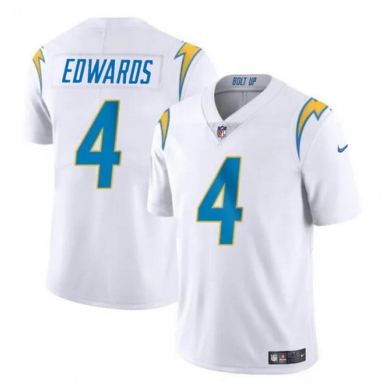 Youth Los Angeles Chargers 4 Gus Edwards White Vapor Untouchable Limited Stitched Jersey Youth Los Angeles Chargers 4 Gus Edwards White Vapor Untouchable Limited Stitched Jersey
