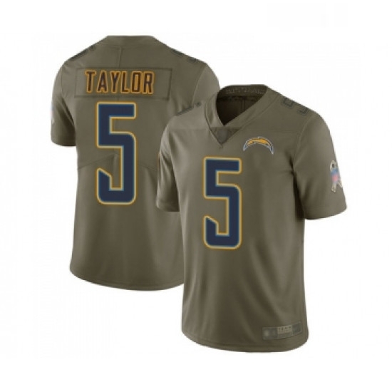 Youth Los Angeles Chargers 5 Tyrod Taylor Limited Olive 2017 Salute to Service Football Jersey Youth Los Angeles Chargers 5 Tyrod Taylor Limited Olive 2017 Salute to Service Football Jersey
