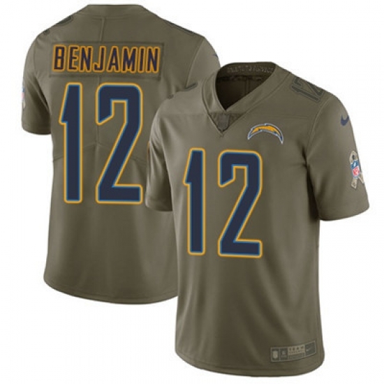 Youth Nike Chargers #12 Travis Benjamin Olive Stitched NFL Limited 2017 Salute to Service Jersey Youth Nike Chargers #12 Travis Benjamin Olive Stitched NFL Limited 2017 Salute to Service Jersey