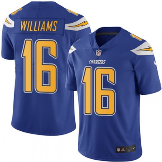 Youth Nike Chargers #16 Tyrell Williams Electric Blue Stitched NFL Limited Rush Jersey Youth Nike Chargers #16 Tyrell Williams Electric Blue Stitched NFL Limited Rush Jersey