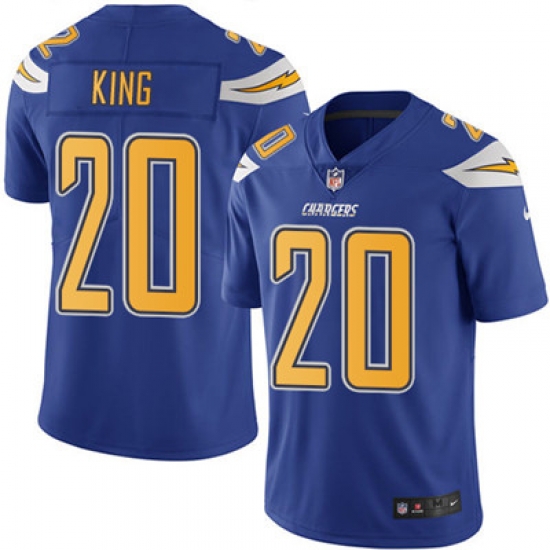 Youth Nike Chargers #20 Desmond King Electric Blue Stitched NFL Limited Rush Jersey Youth Nike Chargers #20 Desmond King Electric Blue Stitched NFL Limited Rush Jersey