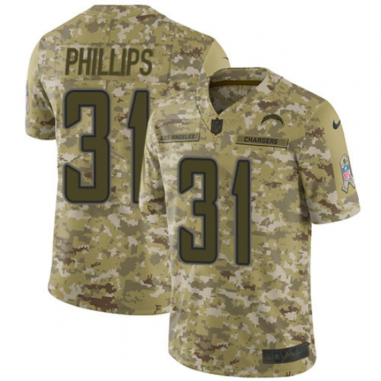 Youth Nike Chargers 31 Adrian Phillips Camo Stitched NFL Limited 2018 Salute to Service Jersey Youth Nike Chargers 31 Adrian Phillips Camo Stitched NFL Limited 2018 Salute to Service Jersey