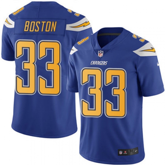 Youth Nike Chargers #33 Tre Boston Electric Blue Stitched NFL Limited Rush Jersey Youth Nike Chargers #33 Tre Boston Electric Blue Stitched NFL Limited Rush Jersey