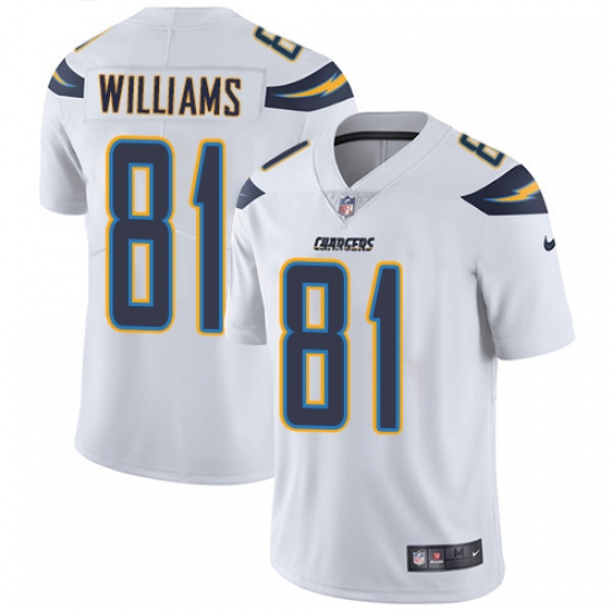 Youth Nike Chargers #81 Mike Williams White Stitched NFL Vapor Untouchable Limited Jersey Youth Nike Chargers #81 Mike Williams White Stitched NFL Vapor Untouchable Limited Jersey