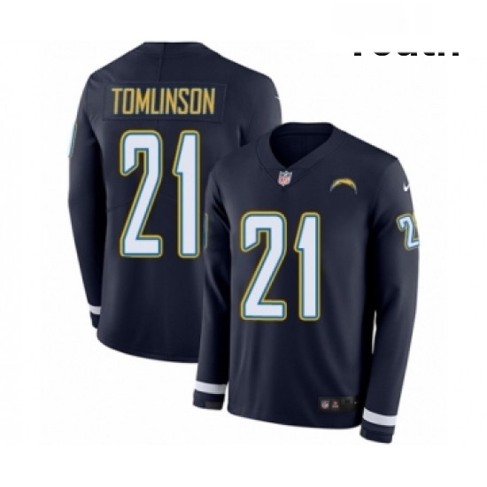 Youth Nike Los Angeles Chargers 21 LaDainian Tomlinson Limited Navy Blue Therma Long Sleeve NFL Jersey Youth Nike Los Angeles Chargers 21 LaDainian Tomlinson Limited Navy Blue Therma Long Sleeve NFL Jersey