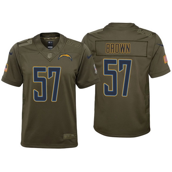 youth chargers jatavis brown olive 2017 salute to service jersey youth chargers jatavis brown olive 2017 salute to service jersey