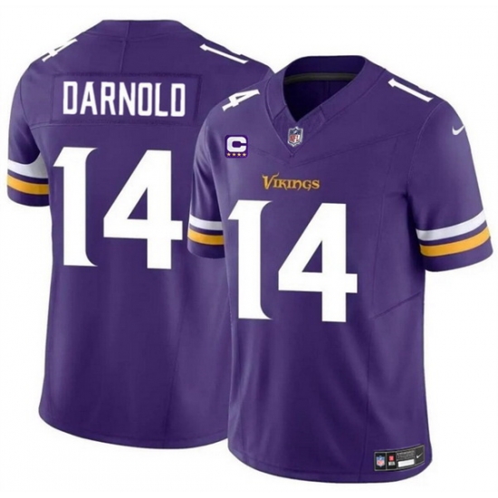 Men Minnesota Vikings 14 Sam Darnold Purple 2024 F U S E With 4 Star C Patch Vapor Untouchable Limited Stitched Jersey Men Minnesota Vikings 14 Sam Darnold Purple 2024 F U S E With 4 Star C Patch Vapor Untouchable Limited Stitched Jersey