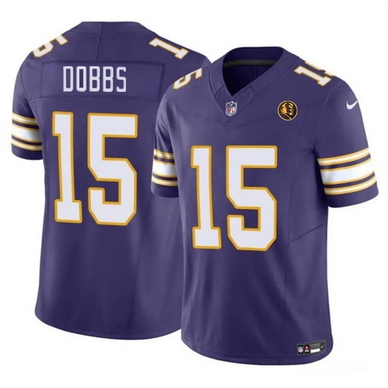 Men Minnesota Vikings 15 Josh Dobbs Purple 2023 F U S E Throwback With John Madden Patch Vapor Limited Stitched Football Jersey Men Minnesota Vikings 15 Josh Dobbs Purple 2023 F U S E Throwback With John Madden Patch Vapor Limited Stitched Football Jersey