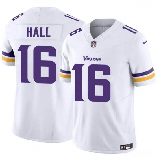 Men Minnesota Vikings 16 Jaren Hall White 2023 F U S E Vapor Untouchable Limited Stitched Jersey Men Minnesota Vikings 16 Jaren Hall White 2023 F U S E Vapor Untouchable Limited Stitched Jersey