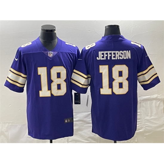 Men Minnesota Vikings 18 Justin Jefferson Purple Vapor Untouchable Limited Stitched Jersey Men Minnesota Vikings 18 Justin Jefferson Purple Vapor Untouchable Limited Stitched Jersey