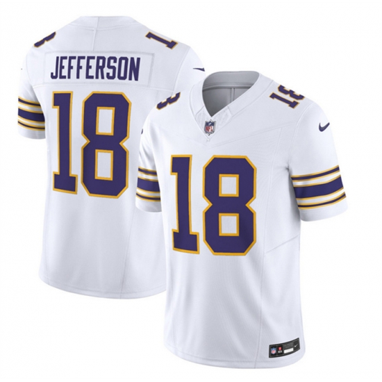 Men Minnesota Vikings 18 Justin Jefferson White 2023 F U S E Vapor Untouchable Limited Stitched Jersey Men Minnesota Vikings 18 Justin Jefferson White 2023 F U S E Vapor Untouchable Limited Stitched Jersey