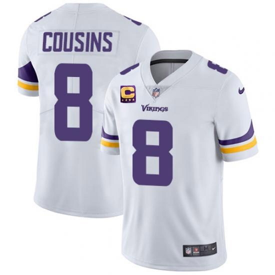 Men Minnesota Vikings 2022 #8 Kirk Cousins White With 4-Star C Patch Vapor Untouchable Limited Stitched NFL Jersey II Men Minnesota Vikings 2022 #8 Kirk Cousins White With 4-Star C Patch Vapor Untouchable Limited Stitched NFL Jersey II
