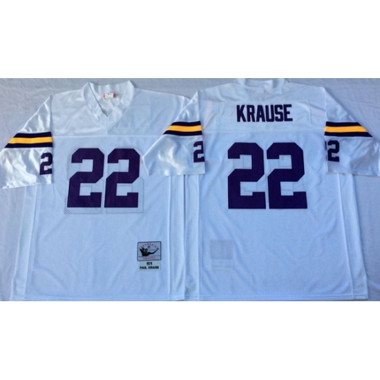 Men Minnesota Vikings 22 Paul Krause White M&N Throwback Jersey Men Minnesota Vikings 22 Paul Krause White M&N Throwback Jersey