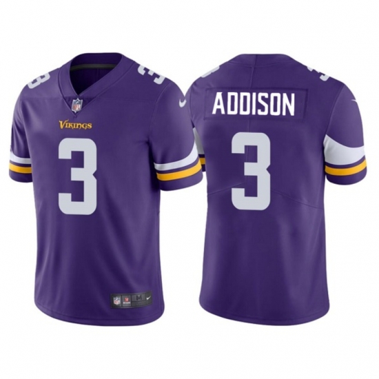 Men Minnesota Vikings 3 Jordan Addison Purple 2023 Draft Vapor Untouchable Limited Stitched Jersey Men Minnesota Vikings 3 Jordan Addison Purple 2023 Draft Vapor Untouchable Limited Stitched Jersey