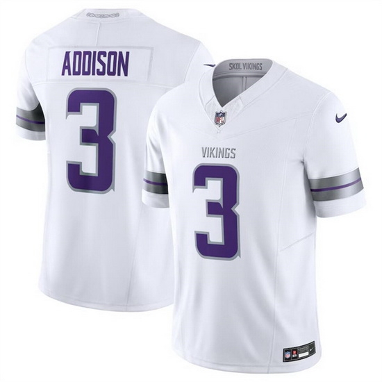 Men Minnesota Vikings 3 Jordan Addison White F U S E Winter Warrior Limited Stitched Jersey Men Minnesota Vikings 3 Jordan Addison White F U S E Winter Warrior Limited Stitched Jersey