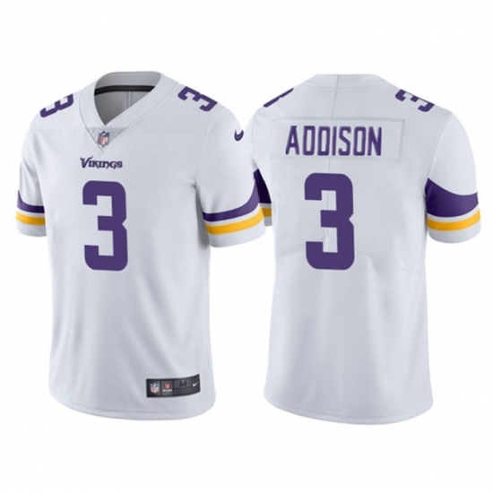 Men Minnesota Vikings 3 Jordan Addison White Vapor Untouchable Stitched Jersey Men Minnesota Vikings 3 Jordan Addison White Vapor Untouchable Stitched Jersey