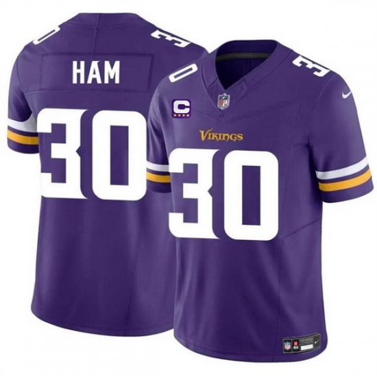 Men Minnesota Vikings 30 C J Ham Purple 2024 F U S E With 4 Star C Patch Vapor Untouchable Limited Stitched Jersey Men Minnesota Vikings 30 C J Ham Purple 2024 F U S E With 4 Star C Patch Vapor Untouchable Limited Stitched Jersey