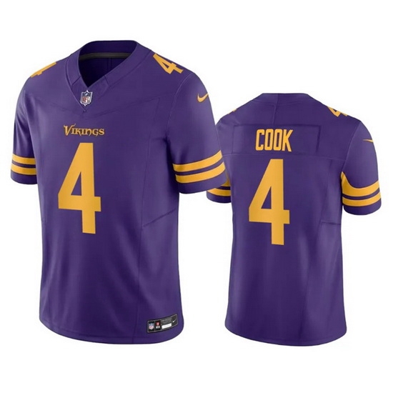 Men Minnesota Vikings 4 Dalvin Cook Purple 2023 F.U.S.E. Color Rush Stitched Jersey Men Minnesota Vikings 4 Dalvin Cook Purple 2023 F.U.S.E. Color Rush Stitched Jersey