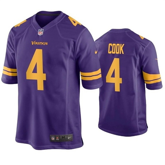 Men Minnesota Vikings 4 Dalvin Cook Purple Color Rush Stitched Game Jersey Men Minnesota Vikings 4 Dalvin Cook Purple Color Rush Stitched Game Jersey
