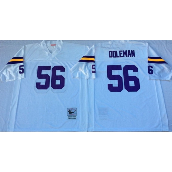 Men Minnesota Vikings 56 Chris Doleman White M&N Throwback Jersey Men Minnesota Vikings 56 Chris Doleman White M&N Throwback Jersey