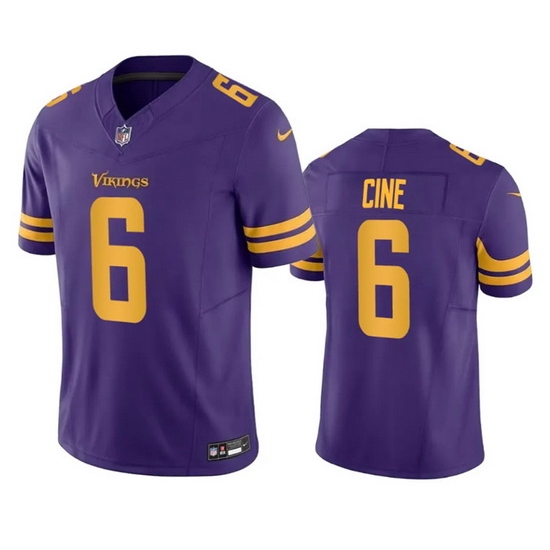 Men Minnesota Vikings 6 Lewis Cine Purple 2023 F U S E Color Rush Stitched Jersey Men Minnesota Vikings 6 Lewis Cine Purple 2023 F U S E Color Rush Stitched Jersey