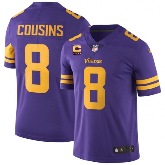 Men Minnesota Vikings 8 Kirk Cousins 2022 Purple With 4 Star C Patch Color Rush Limited Stitched Jersey Men Minnesota Vikings 8 Kirk Cousins 2022 Purple With 4 Star C Patch Color Rush Limited Stitched Jersey