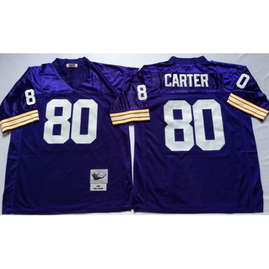 Men Minnesota Vikings 80 Cris Carter Purple M&N Throwback Jersey Men Minnesota Vikings 80 Cris Carter Purple M&N Throwback Jersey