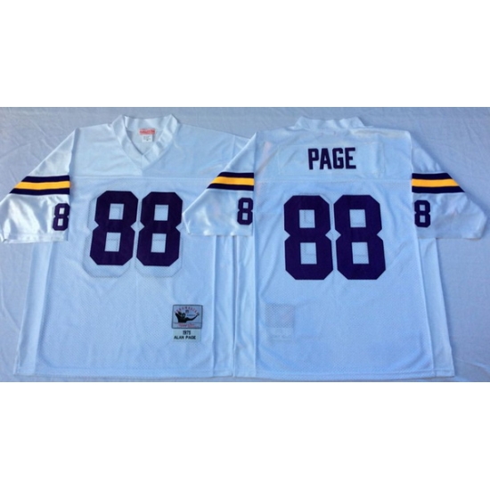 Men Minnesota Vikings 88 Alan Page White M&N Throwback Jersey Men Minnesota Vikings 88 Alan Page White M&N Throwback Jersey