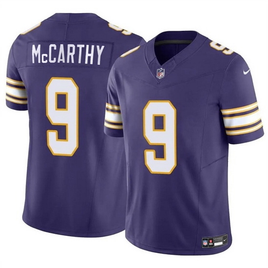 Men Minnesota Vikings 9 J J McCarthy Purple 2024 Draft F U S E Throwback Vapor Untouchable Limited Stitched Jersey Men Minnesota Vikings 9 J J McCarthy Purple 2024 Draft F U S E Throwback Vapor Untouchable Limited Stitched Jersey