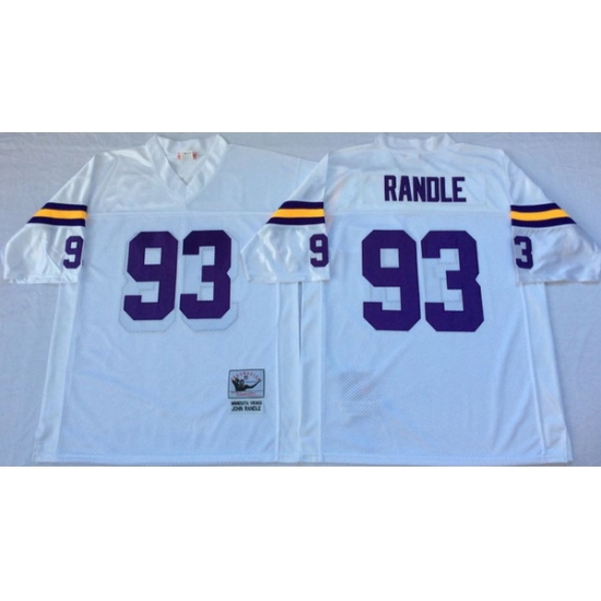 Men Minnesota Vikings 93 John Randle White M&N Throwback Jersey Men Minnesota Vikings 93 John Randle White M&N Throwback Jersey