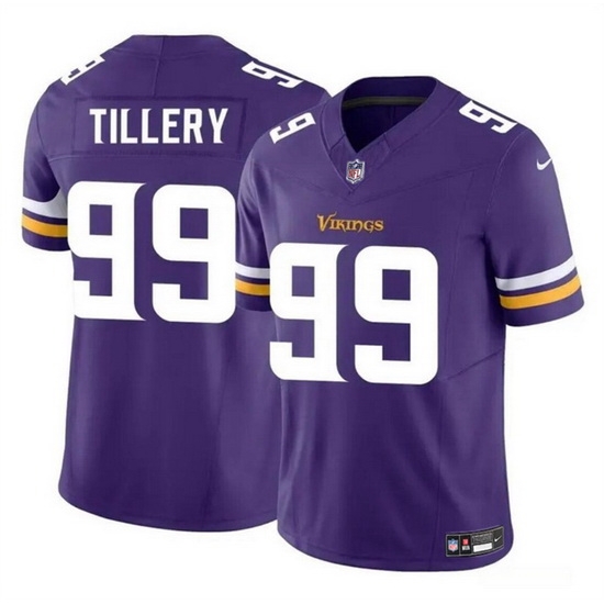 Men Minnesota Vikings 99 Jerry Tillery Purple 2023 F U S E Vapor Untouchable Limited Stitched Jersey Men Minnesota Vikings 99 Jerry Tillery Purple 2023 F U S E Vapor Untouchable Limited Stitched Jersey