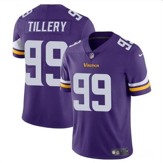Men Minnesota Vikings 99 Jerry Tillery Purple Vapor Untouchable Limited Stitched Jersey Men Minnesota Vikings 99 Jerry Tillery Purple Vapor Untouchable Limited Stitched Jersey