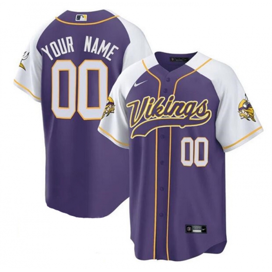 Men Minnesota Vikings ACTIVE PLAYER Custom Purple White Cool Base Stitched Baseball Jersey Men Minnesota Vikings ACTIVE PLAYER Custom Purple White Cool Base Stitched Baseball Jersey