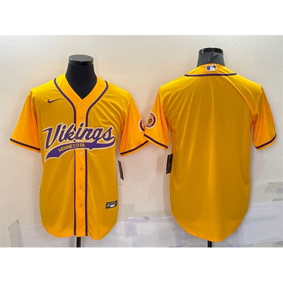 Men Minnesota Vikings Blank Gold With Patch Cool Base Stitched Baseb Men Minnesota Vikings Blank Gold With Patch Cool Base Stitched Baseb