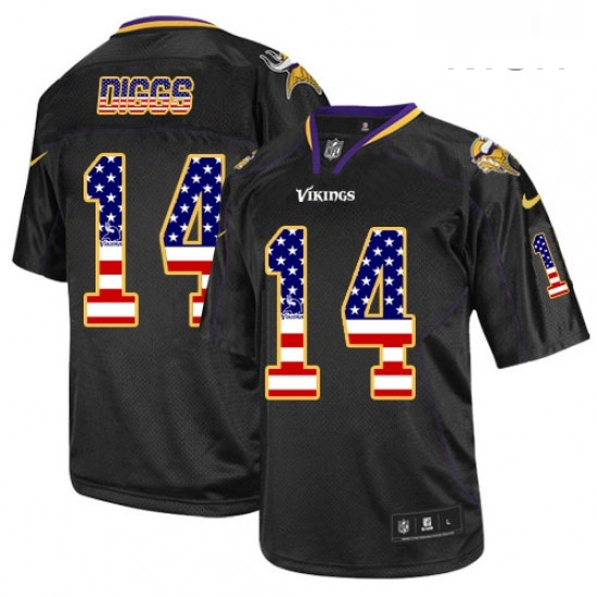 Mens Nike Minnesota Vikings 14 Stefon Diggs Elite Black USA Flag Fashion NFL Jersey Mens Nike Minnesota Vikings 14 Stefon Diggs Elite Black USA Flag Fashion NFL Jersey