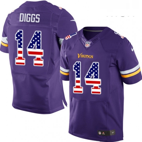 Mens Nike Minnesota Vikings 14 Stefon Diggs Elite Purple Home USA Flag Fashion NFL Jersey Mens Nike Minnesota Vikings 14 Stefon Diggs Elite Purple Home USA Flag Fashion NFL Jersey
