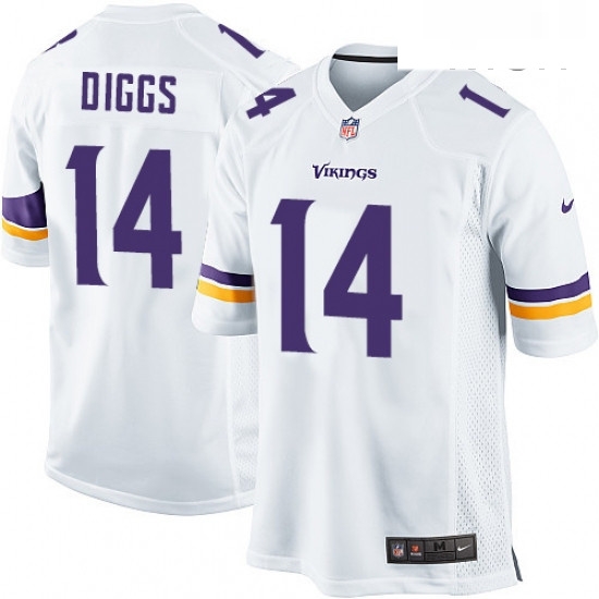 Mens Nike Minnesota Vikings 14 Stefon Diggs Game White NFL Jersey Mens Nike Minnesota Vikings 14 Stefon Diggs Game White NFL Jersey