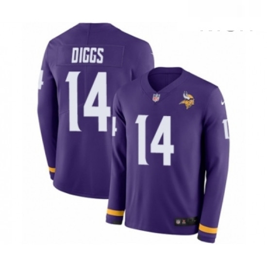 Mens Nike Minnesota Vikings 14 Stefon Diggs Limited Purple Therma Long Sleeve NFL Jersey Mens Nike Minnesota Vikings 14 Stefon Diggs Limited Purple Therma Long Sleeve NFL Jersey