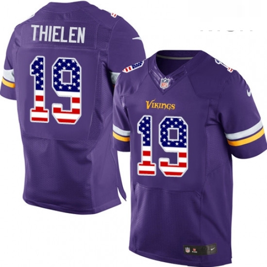 Mens Nike Minnesota Vikings 19 Adam Thielen Elite Purple Home USA Flag Fashion NFL Jersey Mens Nike Minnesota Vikings 19 Adam Thielen Elite Purple Home USA Flag Fashion NFL Jersey