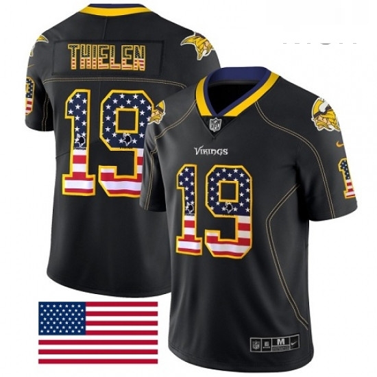 Mens Nike Minnesota Vikings 19 Adam Thielen Limited Black Rush USA Flag NFL Jersey Mens Nike Minnesota Vikings 19 Adam Thielen Limited Black Rush USA Flag NFL Jersey