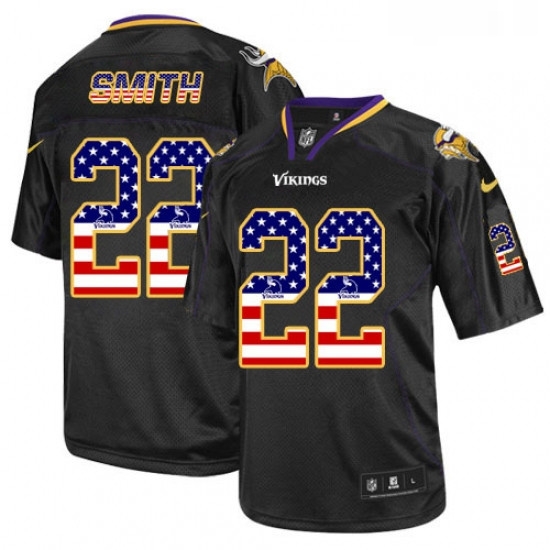 Mens Nike Minnesota Vikings 22 Harrison Smith Elite Black USA Flag Fashion NFL Jersey Mens Nike Minnesota Vikings 22 Harrison Smith Elite Black USA Flag Fashion NFL Jersey