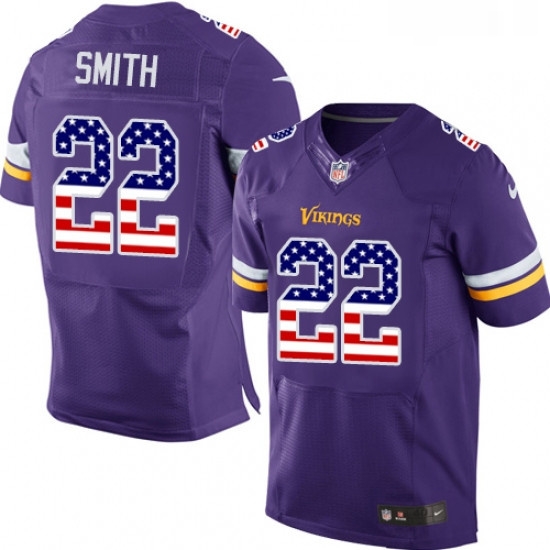 Mens Nike Minnesota Vikings 22 Harrison Smith Elite Purple Home USA Flag Fashion NFL Jersey Mens Nike Minnesota Vikings 22 Harrison Smith Elite Purple Home USA Flag Fashion NFL Jersey