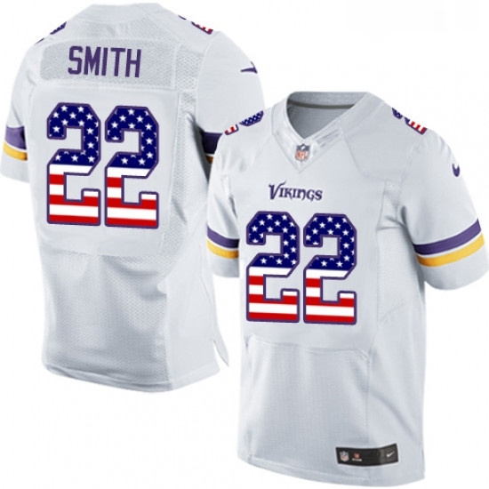Mens Nike Minnesota Vikings 22 Harrison Smith Elite White Road USA Flag Fashion NFL Jersey Mens Nike Minnesota Vikings 22 Harrison Smith Elite White Road USA Flag Fashion NFL Jersey