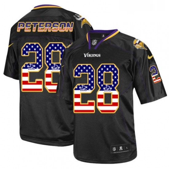 Mens Nike Minnesota Vikings 28 Adrian Peterson Elite Black USA Flag Fashion NFL Jersey Mens Nike Minnesota Vikings 28 Adrian Peterson Elite Black USA Flag Fashion NFL Jersey