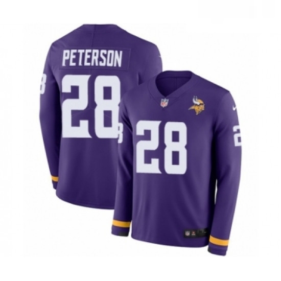 Mens Nike Minnesota Vikings 28 Adrian Peterson Limited Purple Therma Long Sleeve NFL Jersey Mens Nike Minnesota Vikings 28 Adrian Peterson Limited Purple Therma Long Sleeve NFL Jersey