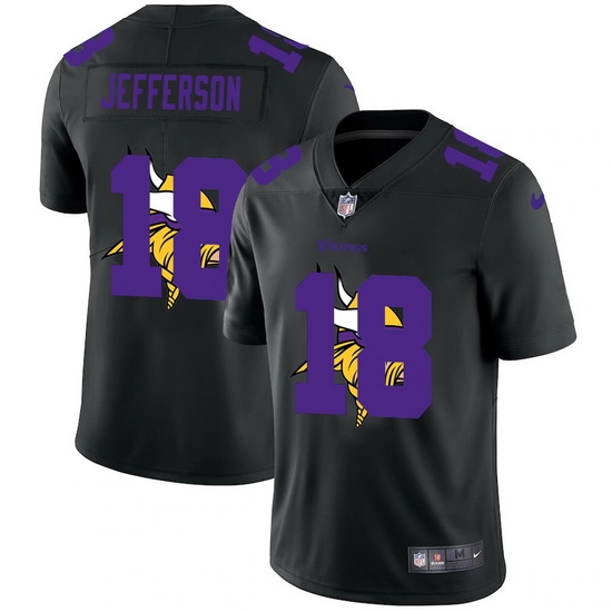 Minnesota Vikings 18 Justin Jefferson Men Nike Team Logo Dual Overlap Limited NFL Jersey Black Minnesota Vikings 18 Justin Jefferson Men Nike Team Logo Dual Overlap Limited NFL Jersey Black
